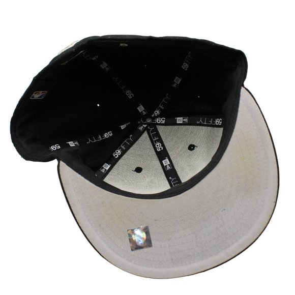 Chicago Bulls NBA Basketball New Era 59Fifty Black Fitted Hat Cap Sz 8 - Picture 8 of 9